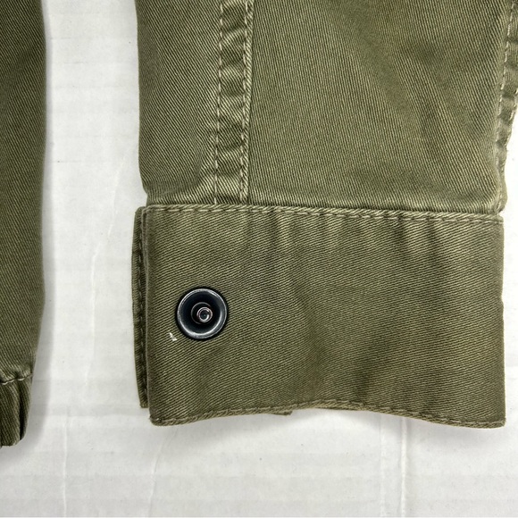 BCBG Military Green Collared Afghan Jacket Women’s XS Faux Fur Trim - Picture 8 of 13